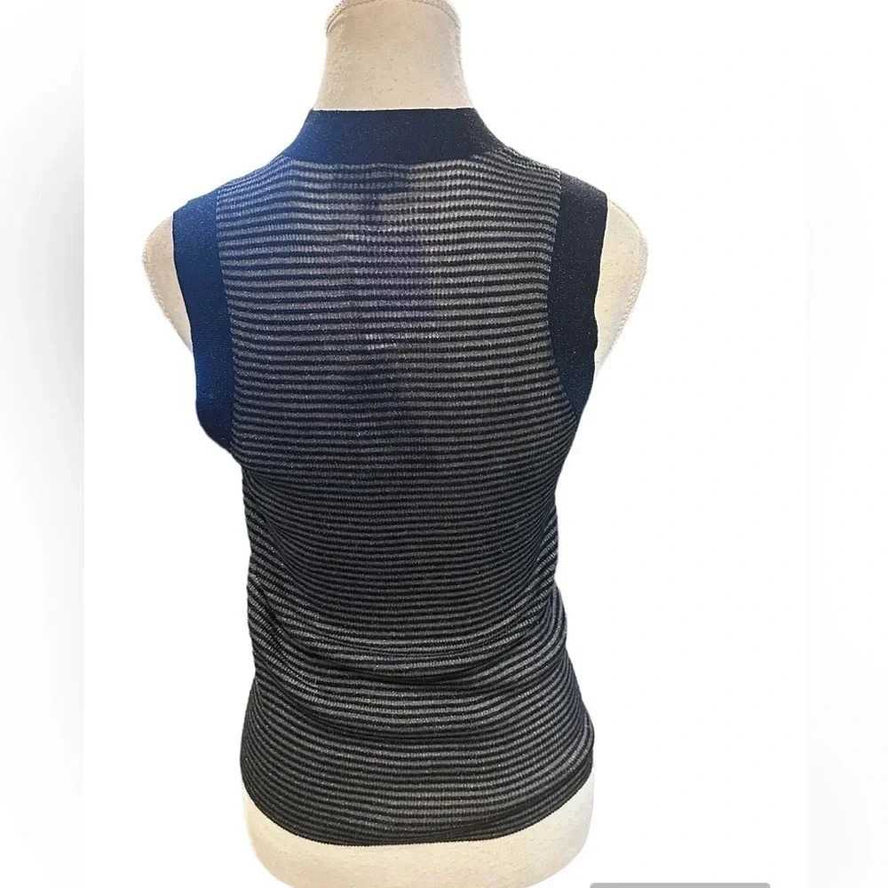 NWT RAG & BONE Raina Denim Blue Lurex Striped Sleeveless Top Small - Picture 11 of 11